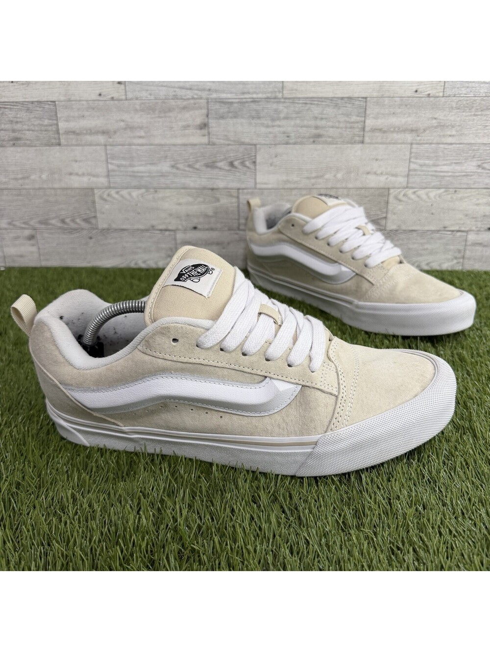 Vans Knu Skool Skate Shoes Size Men’s Size 11.5 Khaki Tan White Chunky Sneakers